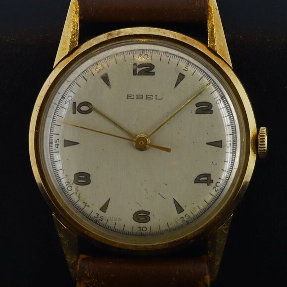 Ebel Vintage 32mm Circa 1960's, Silver Dial - Yellow Gold Plated on Strap - Picture 4 of 11